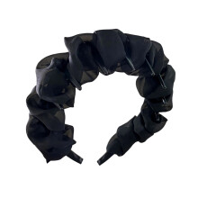 Xinwanna Retro High Skull Imitation Pearl Headband Anti-Slip Design Ribbon Decor Hair Hoop Retro Charm Hair Accessory (Type A)