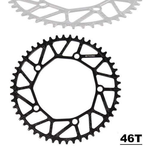 Rower szosowy wąski szeroki składany BCD130mm5śruby46T czarny