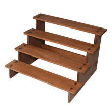 Wood Countertop Display Riser Stand 4 Steps Tiered Serving Stand Multipurpose Spice Rack for Toy Figurines in Cabinets Sturdy 30x24x19cm