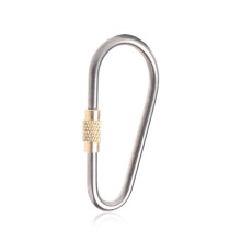 Climbing Carabiner D Shape Screw Lock Bottle Hook Mountaineering Carabiner