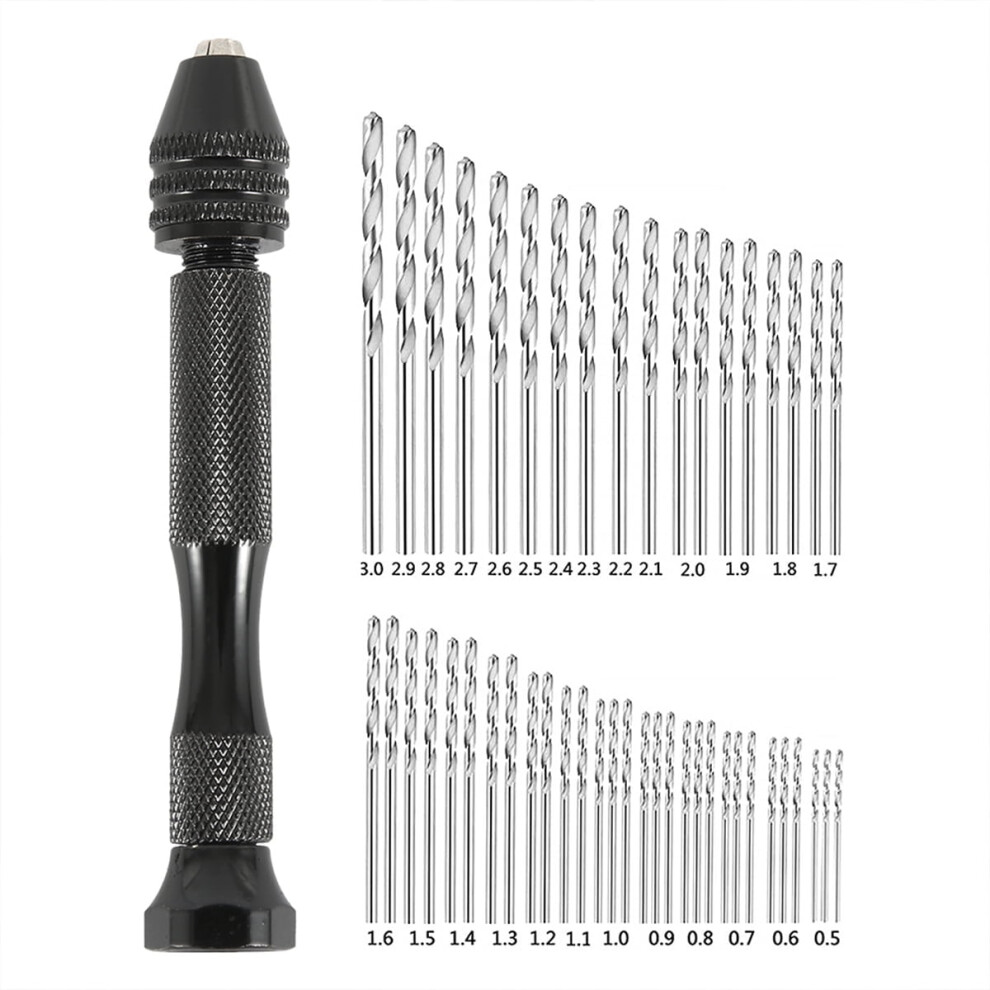 49Pcs Pin Vise Hand Drill - Portable Compact Design Easy To Operate Ergonomic Manual Drill For Diy Craft Drilling Projects 9448483332705