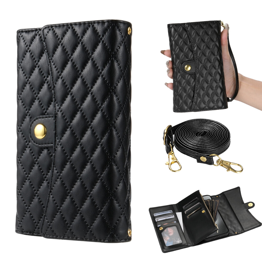 Compatible With Samsung Galaxy A05 Wallet Case Â Pu Leather, Card Holder, Crossbody Strap & Zipper Pocket Â Black 9479868432123