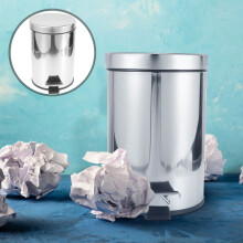 Pedal Waste Container Stainless Steel Trash Can with Lid for Home Kitchen