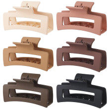 Hair Clip, 3.5 Inch Medium Hair Claw Clips 6 Pack for Women - Brown Hair Accessories