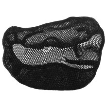 Motorzadelhoes met 3D-geïsoleerd mesh voor geventileerde en ademende zadelbescherming in zwart.