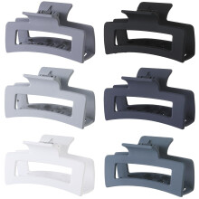 Hair Clip, 3.5 Inch Medium Hair Claw Clips 6 Pack for Women - Brown Hair Accessories