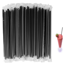 100Pcs Flexible Plastic Straws, Individually Wrapped Plastic Disposable Straws for Coffee, Protein Shake, Juice, Hot Chocolate