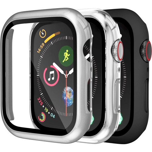 Συμβατό με Apple Watch44mm (SE/6/5/4), Λεπτή θήκη + προστατευτικό οθόνης, σκληρό εξώφυλλο