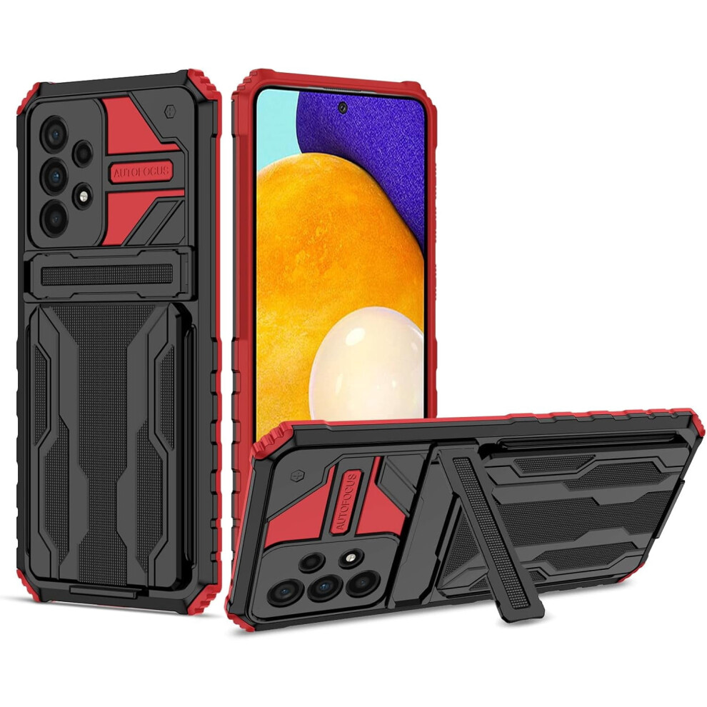 Galaxy A33 5G Case Â Military-Grade, Dual-Layer, Shockproof, Built-In Kickstand & Card Holder Â Compatible With Samsung Galaxy A33 5G Red 9479868433762