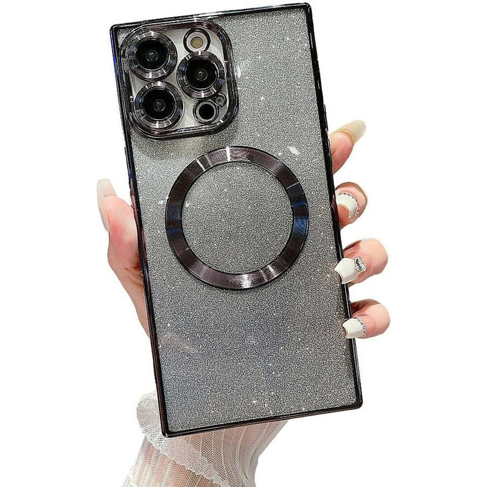 Luxury Glitter Electroplated Bumper Case With Magsafe & Camera Protection Â Soft Shockproof, Compatible With Iphone 11 Pro Max Black 9479868433625