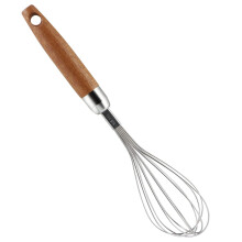 304 Stainless Steel Whisk with Wooden Handle, Balloon Egg Beater Versatile for Stirring