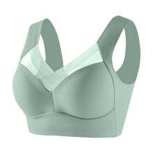 Full Bust No Underwire Bra, Seamless Design with Side Support Panels, Perfect for Large Cup Sizes & Smooth Look Mint Green 40