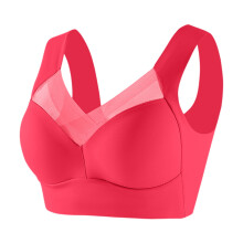 Full Bust No Underwire Bra, Seamless Design with Side Support Panels, Perfect for Large Cup Sizes & Smooth Look Red 48
