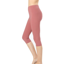 Plus Size Essential Basic Bomuld Spandex Stretch Leggings Under Knæene 15" Længde