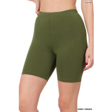 Dame & Plus bløde bomuldsstrækbare knælange leggings fitness sport biker shorts