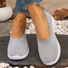 Damesko med blød sål, åndbare slip-on loafers med polstret indersål, komfortable til indendørs brug, kørsel og let arbejde, grå40