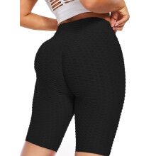 Yogashorts med numseløft til kvinder – Høj talje, mavekontrol, bikagemønster, strækbare leggings – Kompatibel med yoga og løb