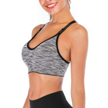 Dam Sport-BH Vadderad Racerback Yoga-BH Stretchig Avtagbar Vaddering Linne För Yoga Löpning Fitness Träningsaktiviteter