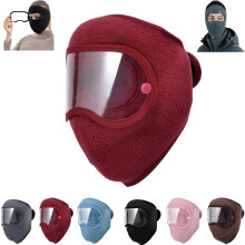 Windproof winter face mask with detachable goggles