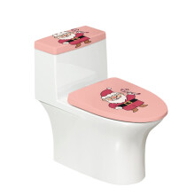 Christmas Polyester Toilet Lid Cover Toilet Covers Set Adjustable Stretch Fits All Toilet Shapes Dust-Proof Universal for 17x21 Inches