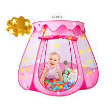 Cort pop-up pentru prințese cu lumină stea, nu include mingi de jucărie, roz
