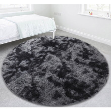 Plush Round Shag Rug – Fluffy Circle Area Rug for Kids & Teens Rooms, Furry Carpet Compatible with All Floors