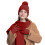 Conjunto feminino de gorro, cachecol e luvas em lã tricotada 1