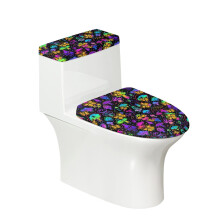 Toilet Top Cover & Adjustable Bathroom Toilet Lid Cover Set for Hotel, Polyester Fabric, Washable and Reusable