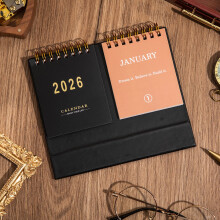 Desk Calendar, 2026 Calendar, 2026 English Desk Calendar Double with Motivational Sentences Plan Memo Desktop Office Small Ornaments for Work