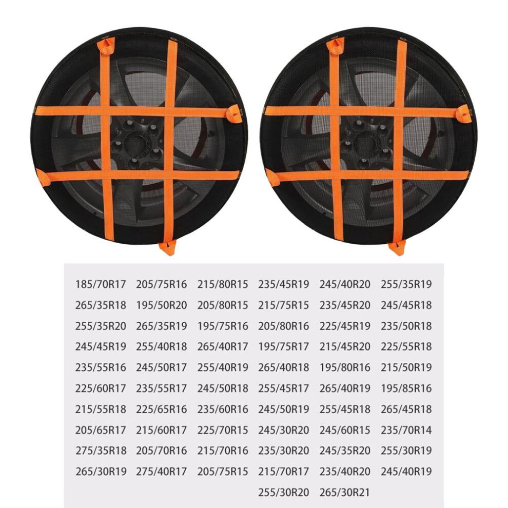 2Pcs Automotive Snow Socks For Tires Â Compatible With Passenger Cars, Suvs, Trucks Â Easy-Use Winter Traction Alternative To Chains 9479868521650