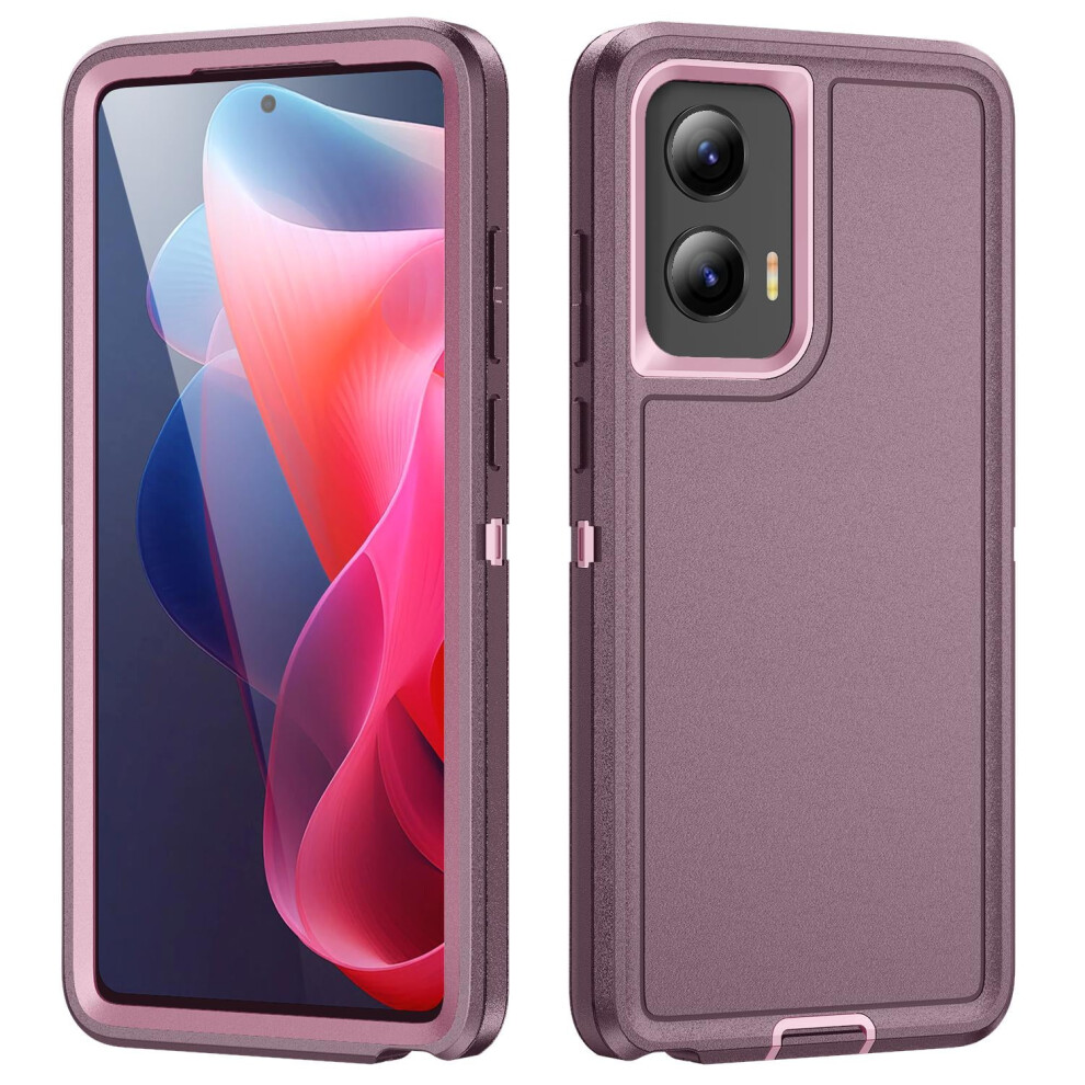 Rugged Triple-Layer Shockproof Case For Motorola Moto G 5G 2024 Â Military Grade, Non-Slip, Compatible With Motorola Moto G 5G 2024 Purple 9479868521681