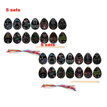 Easter Egg Scratch Mini Art Set – DIY Color Scratch Eggs, Ornaments, Party Gifts & Basket Stuffers (Compatible with Easter Crafts)