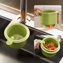 Hanging Sink Strainer Basket, Multi-Functional Kitchen Food Waste Filter, Collapsible Colander with Handle for Draining & Storage, Multiple Colors
