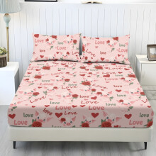 Full Size 3-Piece Sheet Set Pink Pig Rose Print