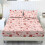 Full Size 3-Piece Sheet Set Pink Pig Rose Print 1