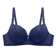 Plus size bøjle-push-up-bh, åndbare mesh-paneler for støtte og dekolleté, perfekt til fuld barm og specielle outfits mørkeblå38