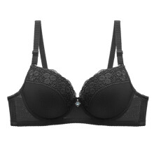 Plus size bøjle-push-up-bh, åndbare mesh-paneler for støtte og dekolleté, perfekt til fuld barm og specielle outfits, sort42
