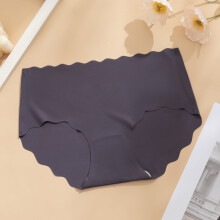 Plus Size Icy Silk No Show Trusser, Tynde & Åndbare Til Varmt Vejr, Glatte Undertøj & Sensitiv Hud Mørkegrå L
