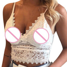 Wireless Bra, Delicate Embroidered Bralette, Feminine & Comfortable for Everyday Luxury & Feeling Special White S