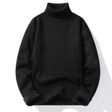 Men's Knit Turtleneck Sweater Ribbed Long Sleeve Basic Solid Pullover Sweater Casual Winter Thermal Sweater Tops