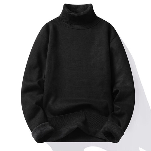 Men's Knit Turtleneck Sweater Ribbed Long Sleeve Basic Solid Pullover Sweater Casual Winter Thermal Sweater Tops