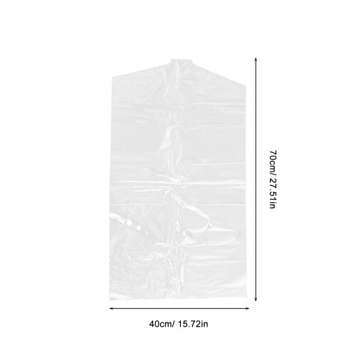 60Pcs Plastic Garment Covers White Dustproof Coat Storage Bags 1