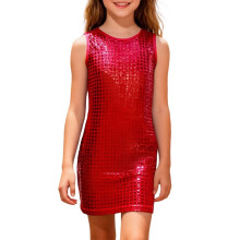 Piger Glitrende Pailletter Kjole Karneval Ærmeløs Skinnende Slim Fit Casual Fest Minikjole Til Børn 2-15 År Stilfulde Kjoler