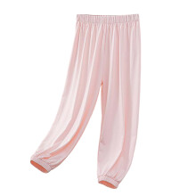 Girls Ice Silk Pants Elastic High Waist Summer Lightweight