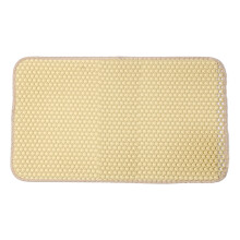 Kattesandmatte med dobbel tykkelse, vanntett og sklisikker, spredningskontroll, enkel å rengjøre, beige, 63 x 33 cm