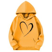 Women's Heart Hoodie Casual Loose Fit Printed Long Sleeve