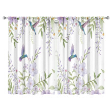Purple Flower Bird Curtains-blackout Curtains Bedroom Decor Living Room Darkening Grommet Window Drapes 2 Panels Set 52"x 84"