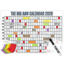 (Blue) The Big A## Calendar 2026 - Oversized Wall Calendar with Pen & Stickers, 2026 Monthly Planner for Home Office, 33x43 Inches