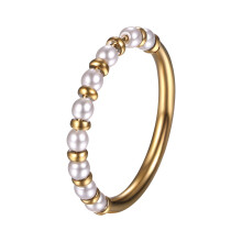 Freshwater Pearl Ring for women,Dainty Minimalistic Stainless Steel Gold Stacking Statement Wedding Finger Pearl Rings Holiday Gift for Women
