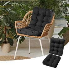 2Pcs Waterproof Rocking Chair Cushions for Indoor/Office/Car, Non-Slip Ties, Oxford Cloth & Polyester Filling